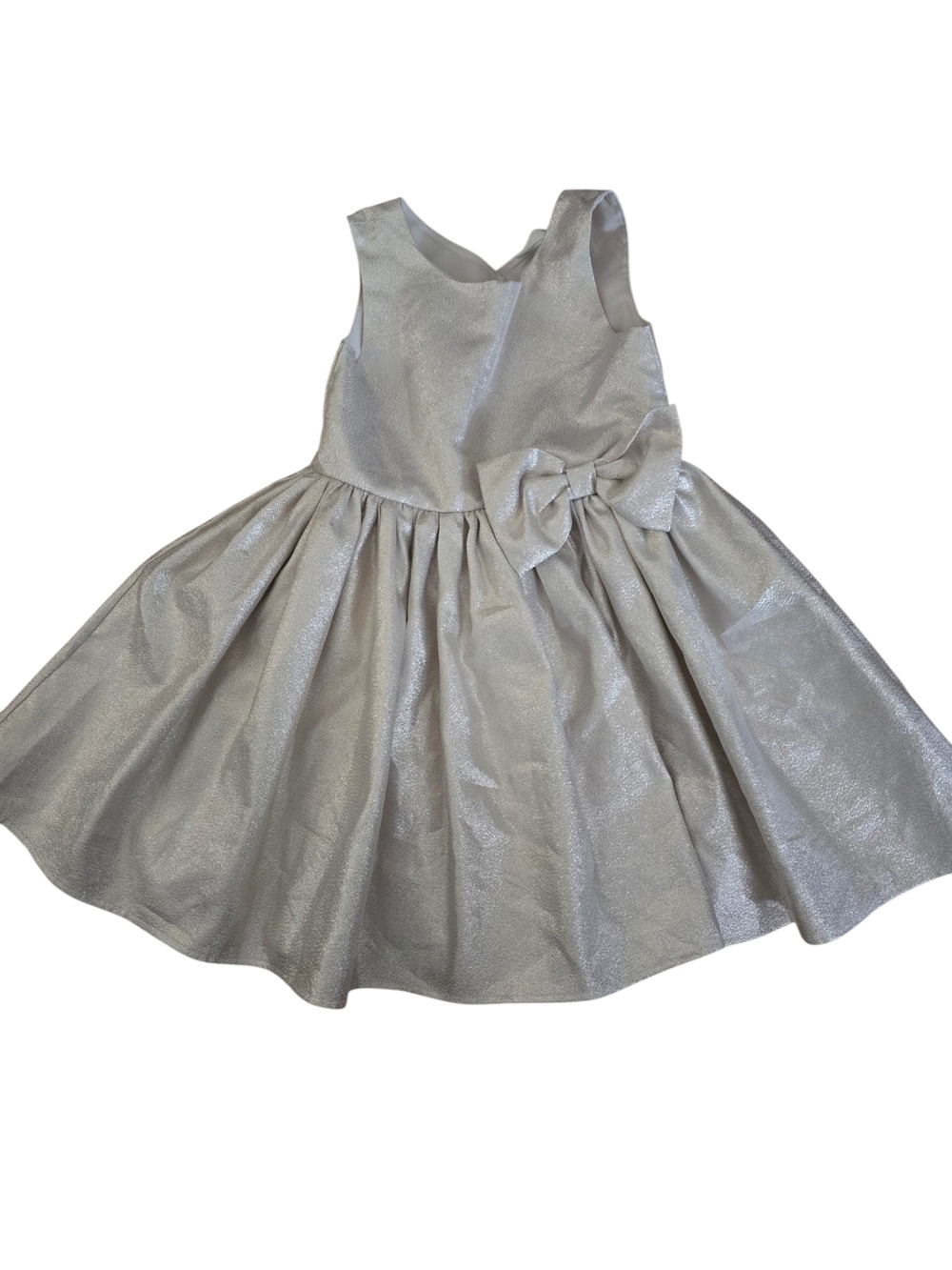 H&M Shimmery Silver Bow-Accent Formal Dress